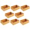 mDesign Wood Bamboo Pantry Storage Bin Container, Handles, 8 Pack